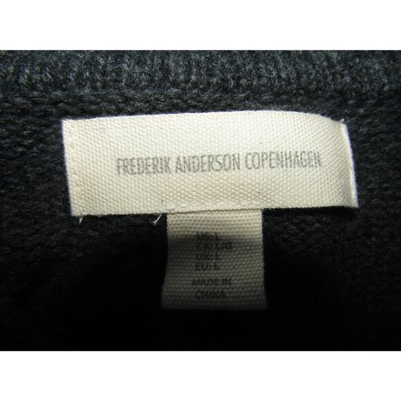 Frederik Andersen Copenhagen Men’s Gray Wool Blend Sweater Toggle Shawl Collar L - Picture 8 of 9